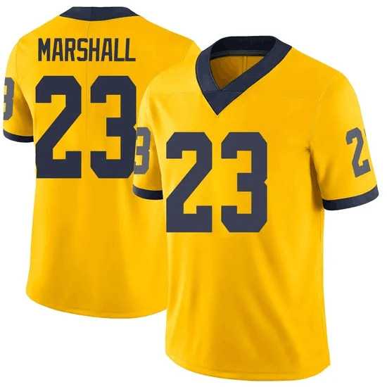 Men%27s Michigan Wolverines #23 Jordan Marshall Yellow Stitched Jersey Dzhi